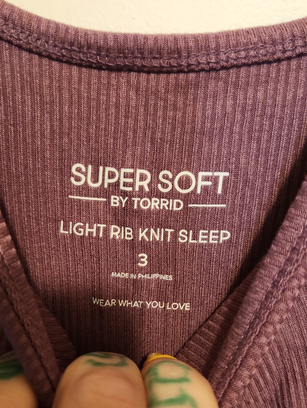 🔥Torrid Mauve Ribbed Sleep Tank - Picture 2 of 3